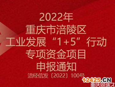 2022年重慶市涪陵區(qū)工業(yè)發(fā)展“1+5”行動專項資金項目申報通知(圖1)