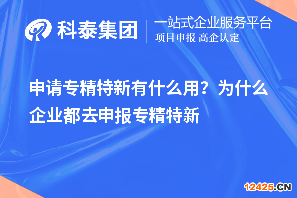 申請專精特新有什么用？為什么企業(yè)都去申報(bào)專精特新