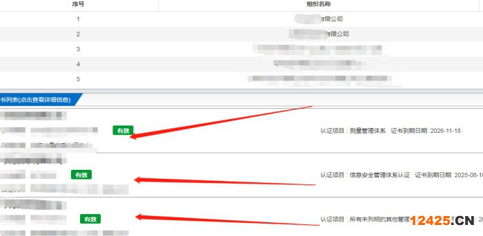認(rèn)證詳情頁面即可查看企業(yè)相關(guān)認(rèn)證信息