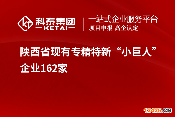 陜西省現(xiàn)有專(zhuān)精特新“小巨人”企業(yè)162家