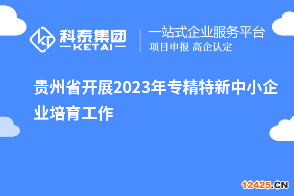 貴州省開展2023年專精特新中小企業(yè)培育工作