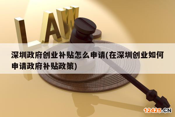 深圳政府創(chuàng)業(yè)補貼怎么申請(在深圳創(chuàng)業(yè)如何申請政府補貼政策)