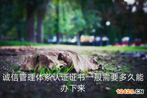 誠信管理體系認(rèn)證證書一般需要多久能辦下來