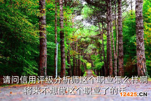 請(qǐng)問(wèn)信用評(píng)級(jí)分析師這個(gè)職業(yè)怎么樣啊將來(lái)不想做這個(gè)職業(yè)了的話(huà)