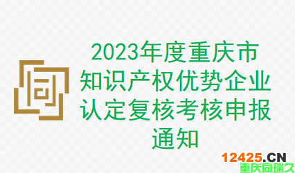 2023年度重慶市知識產(chǎn)權(quán)優(yōu)勢企業(yè)認定復(fù)核考核申報通知(圖1)